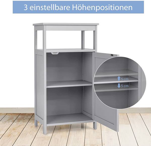 Badezimmerschrank Badschrank Grau - Holzwerkstoff - 30 x 84 x 45 cm