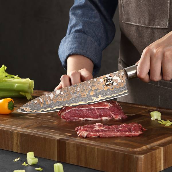 Kochmesser MysticMagma Braun - Holzwerkstoff - Metall - 5 x 12 x 41 cm