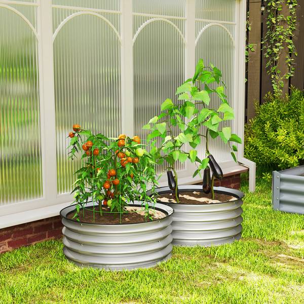 Hochbeet 845-979V00SR Silber - Metall - 60 x 30 x 60 cm