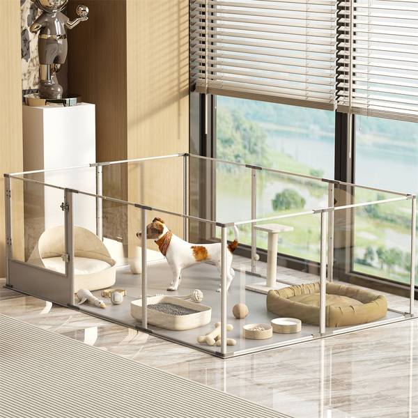 Welpenlaufstall Faltbar 180 cm Glas - 120 x 61 x 180 cm