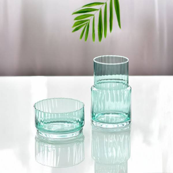 Minze Vase Synergy (Set 1) Grün - Klarglas - 13 x 20 x 13 cm