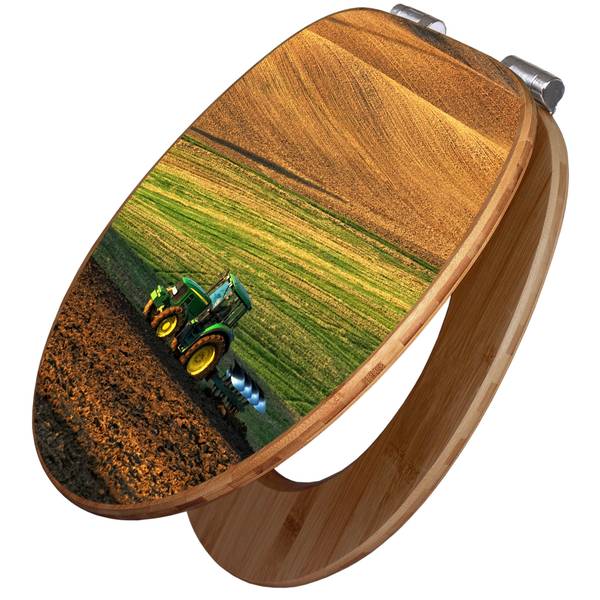WC-Sitz mit Absenkautomatik Pflügen Braun - Bambus - Holzwerkstoff - 38 x 5 x 49 cm