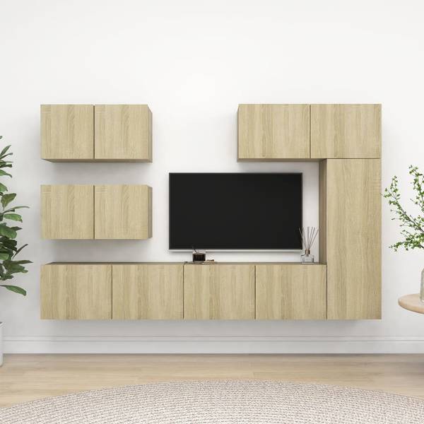 TV-Schrank 6er Set D580 Braun - Holzwerkstoff - 30 x 30 x 80 cm