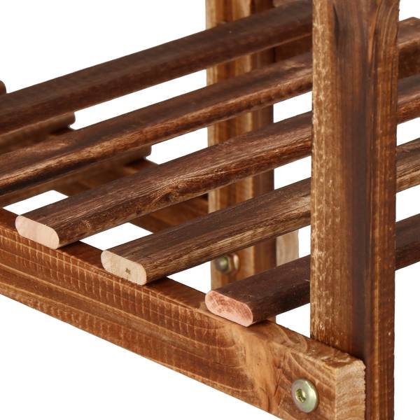 Holz Blumenständer - 9 regal Braun - Massivholz - 120 x 119 x 25 cm