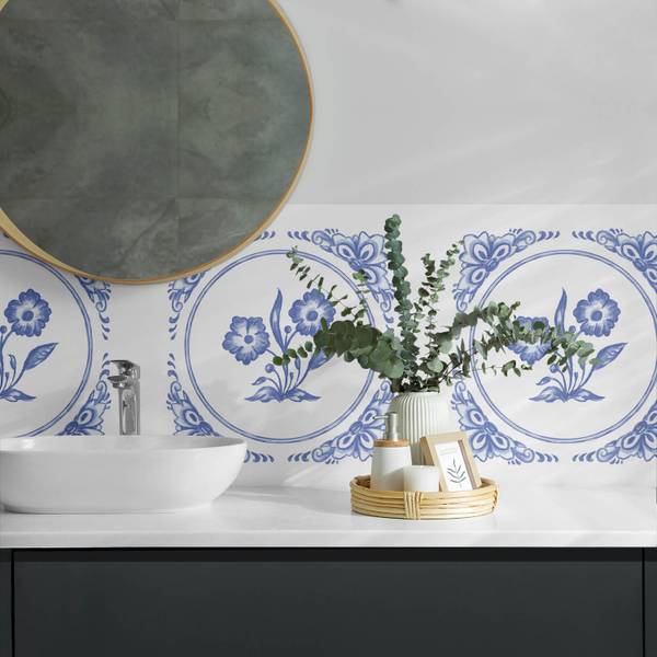 Klebepaneele Blumen Kreis 100 x 50 cm