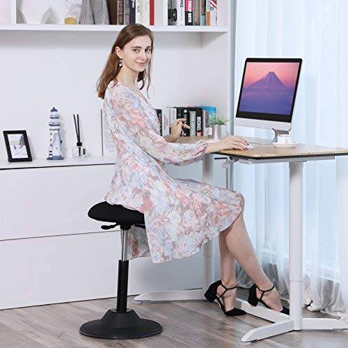 Arbeitshocker Bürohocker Schwarz - Textil - 37 x 70 x 37 cm