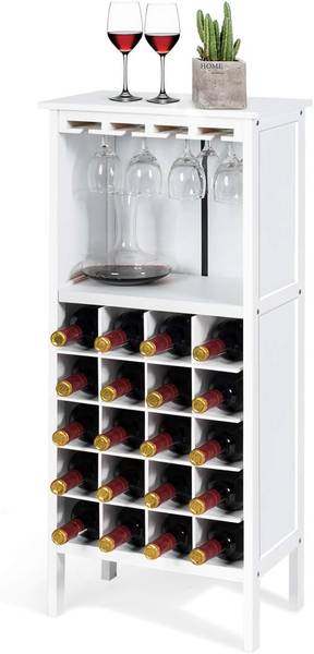 Casier à Vin TI73361ITFR Blanc - Bois manufacturé - 25 x 96 x 42 cm