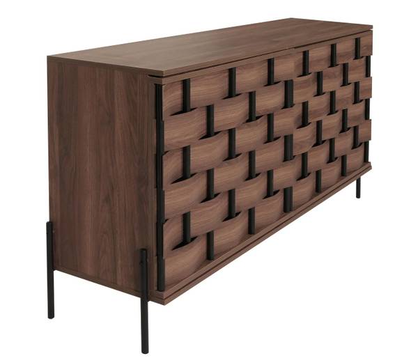 Sideboard Annetta Braun - Holzwerkstoff - Metall - 153 x 80 x 40 cm