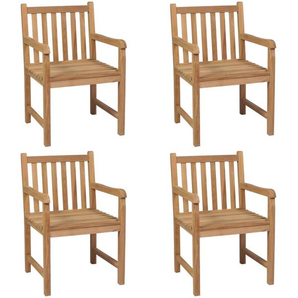 Gartenstuhl 3073001 (4er Set) Braun - Teakholz - 60 x 90 x 58 cm