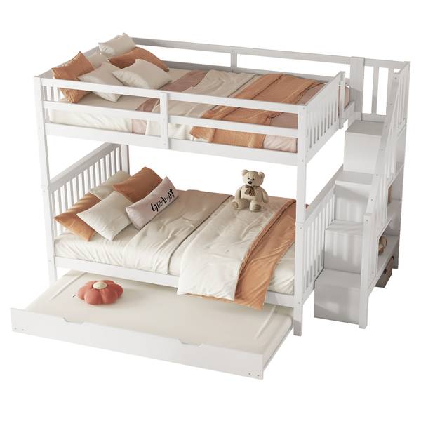 Kinderbett K-441 Weiß - Holzwerkstoff - 147 x 161 x 240 cm