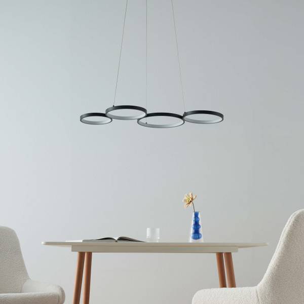 Hängeleuchte Newton Schwarz - Metall - 48 x 130 x 88 cm