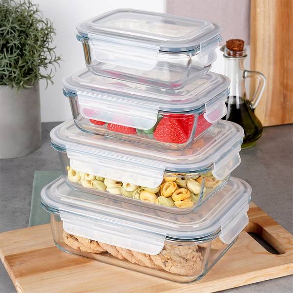 Lebensmittelbehälter 8er Set SET510 Glas - 17 x 8 x 23 cm