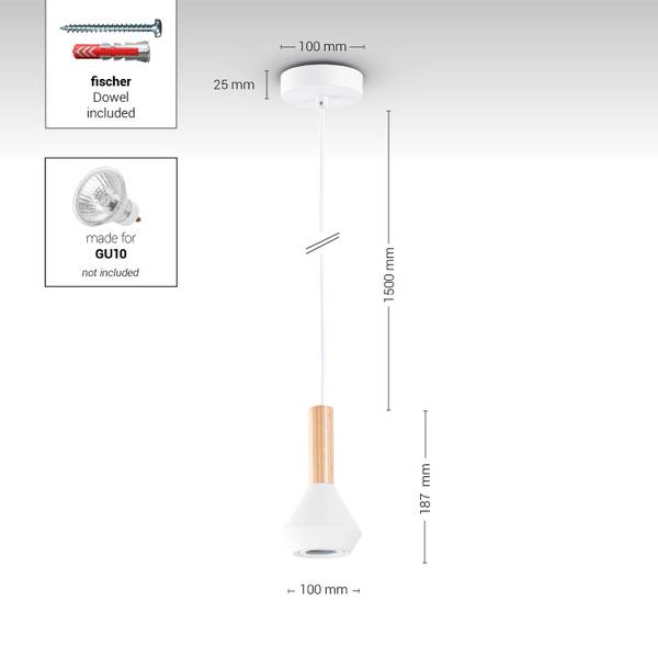 Pendelleuchte Mora S Graumetallic - Weiß