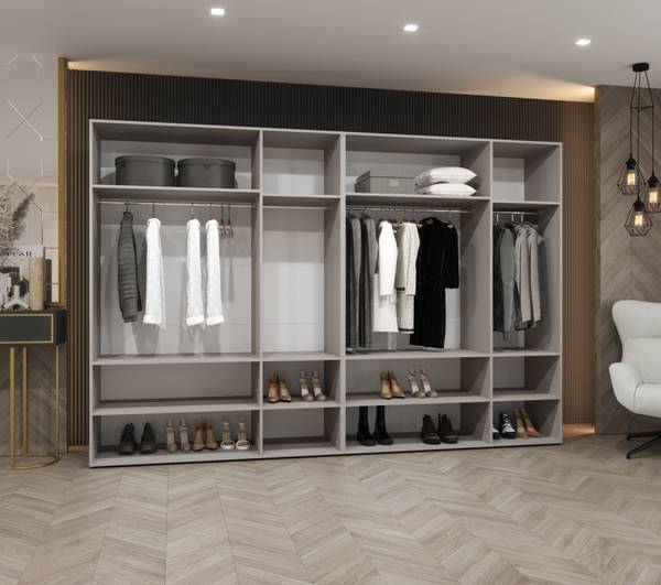 Drehtürenschrank Alicante 1 Schwarz - Breite: 300 cm - Schwarz