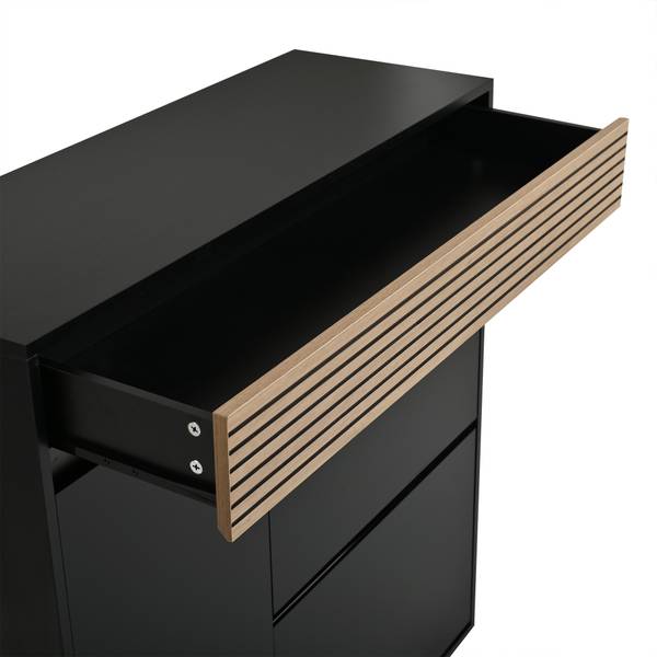 Schuhschrank Philotes Ⅰ Schwarz - Braun - Holzwerkstoff - 100 x 105 x 35 cm