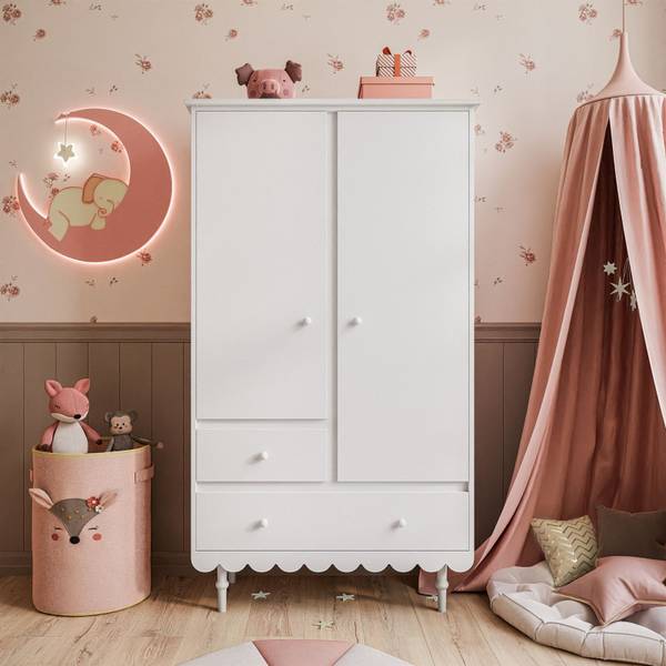 Zweitüriger Kleiderschrank BABUSHKA Weiß