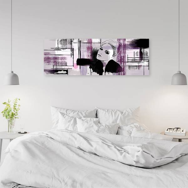 Wandbild frau abstraktion 90 x 30 cm