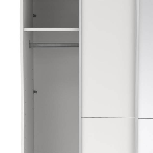Kledingkast Como wit - plaatmateriaal op houtbasis - textiel - 119 x 221 x 67 cm