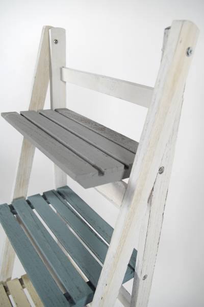 Leiterregal STEP STYLE Weiß - Holzwerkstoff - 34 x 112 x 41 cm