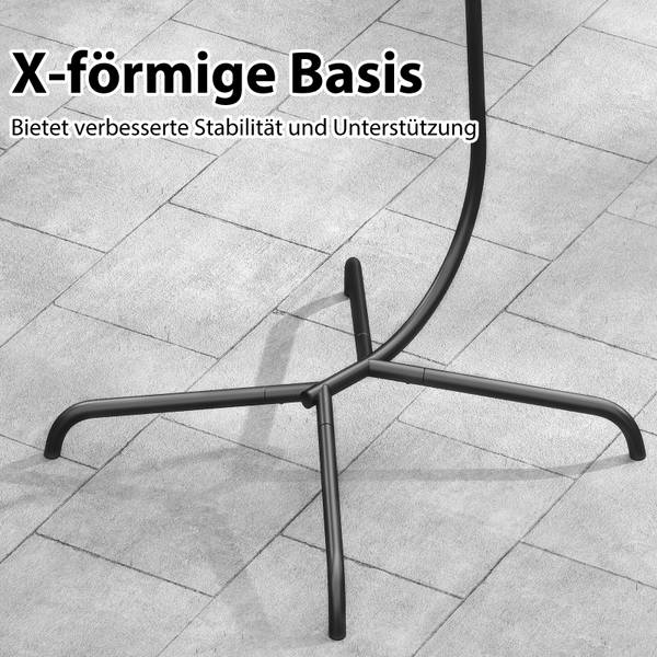 Hängemattenständer ZB34843-MDE Schwarz - Metall - 105 x 197 x 106 cm