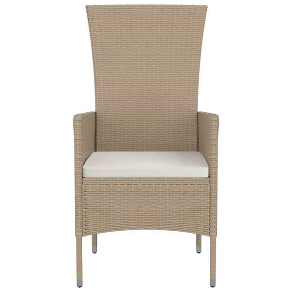 Tuinstoel 3028897 set van 4 beige - staal - 60 x 108 x 58 cm