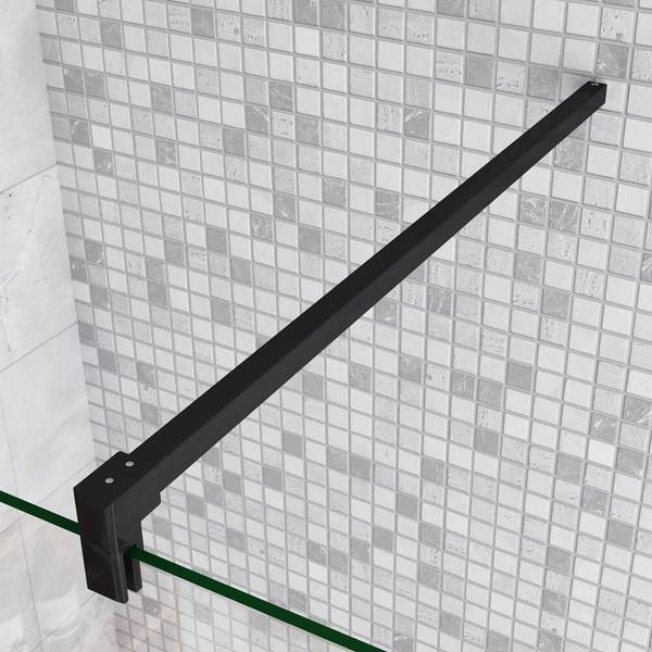 schwarze Duschwand Walk-In Schwarz - Sicherheitsglas - 140 x 200 x 1 cm