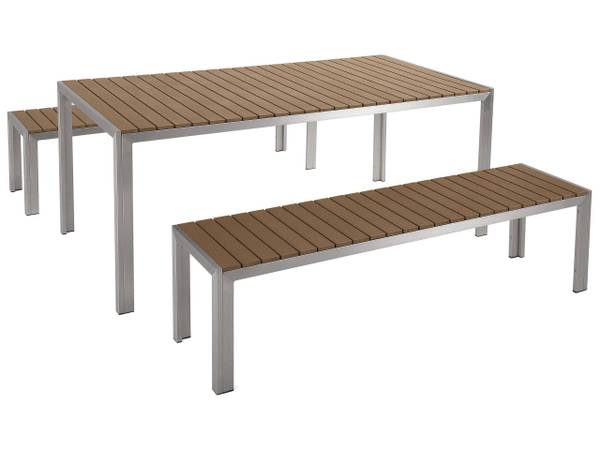 Tisch set NARDO 3-tlg Braun - Silber