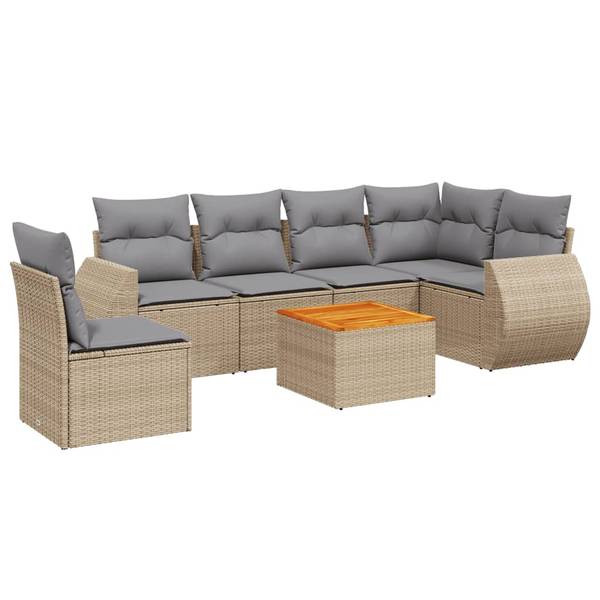 Salon de jardin 3035806-3 (lot de 7) Beige - Gris - Gris lumineux