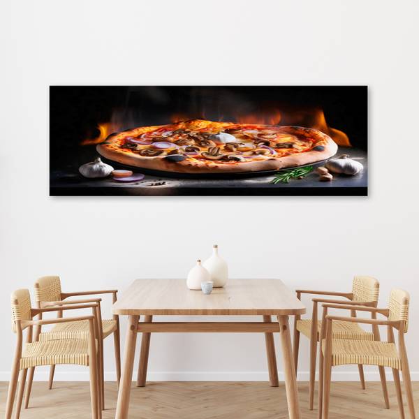 Tableau déco Pizza Nourriture Cuisine 90 x 30 cm