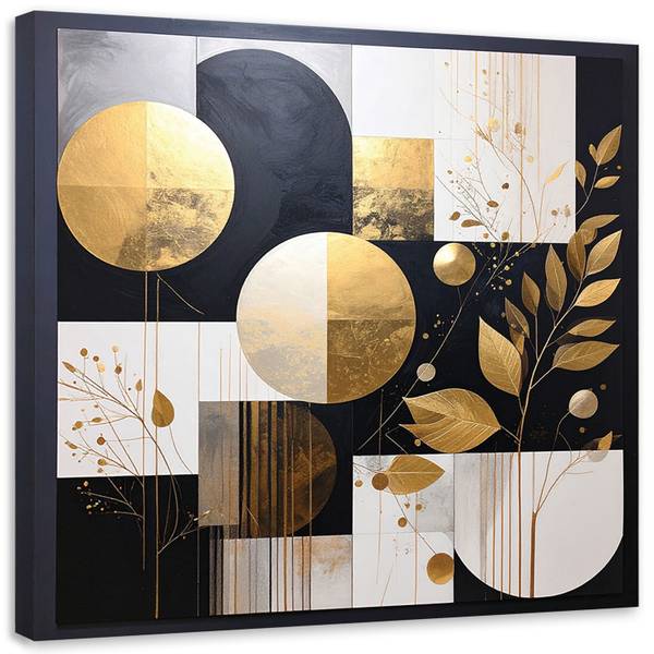 Wandbild Abstrakte Motive Schwarz - Polyester - 30 x 30 x 3 cm