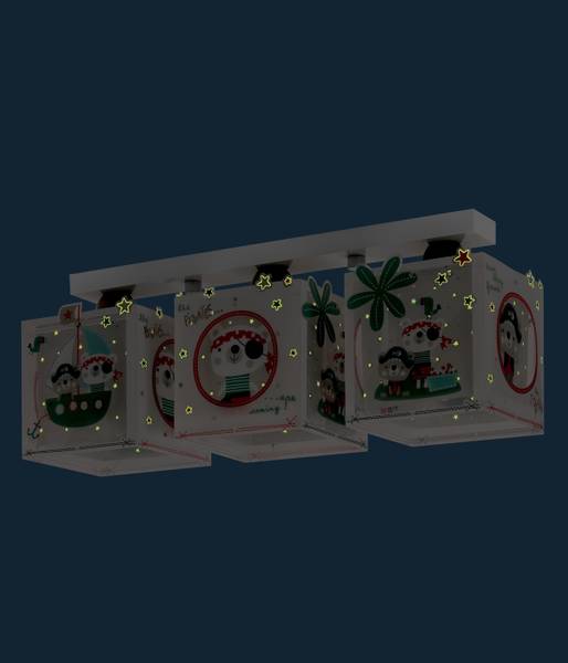 Deckenleuchte 3 Lichter Kinder The Pirat Kunststoff - 14 x 21 x 50 cm