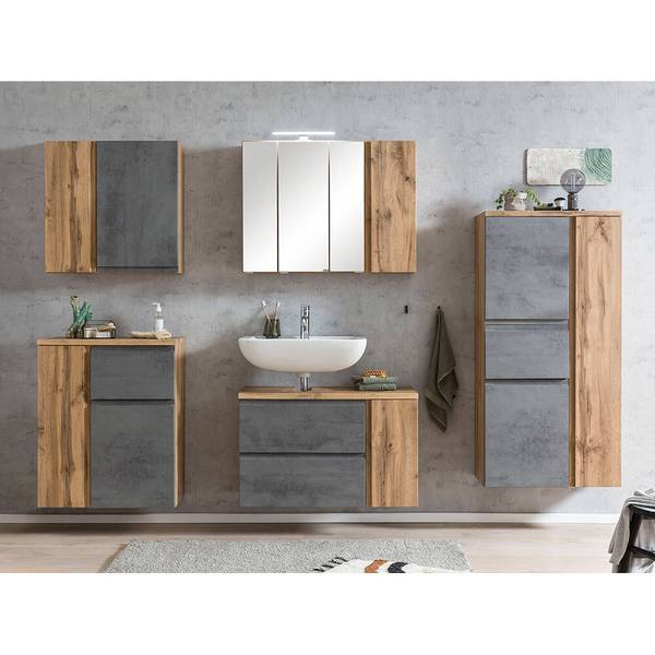 Badmöbel-Set VASTO-03-31 5er-Set Grau - Holzwerkstoff - 245 x 200 x 35 cm