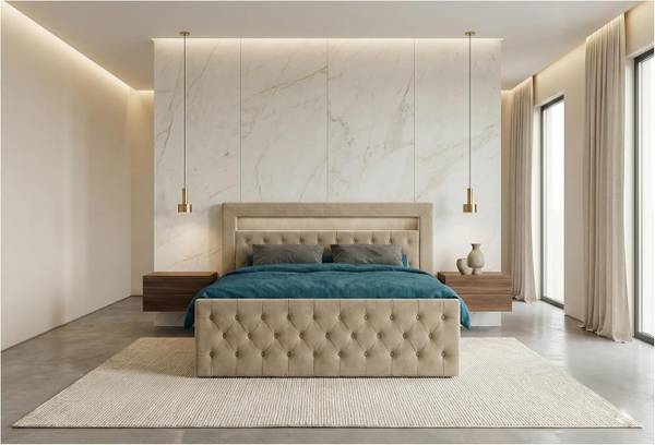 Boxspringbett GARDA Beige - Holzwerkstoff - 188 x 121 x 219 cm