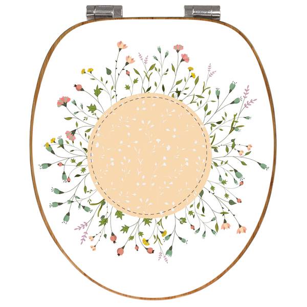 WC-Sitz mit Absenkautomatik Hibiskus Kre Bambus - Holzwerkstoff - 38 x 5 x 49 cm