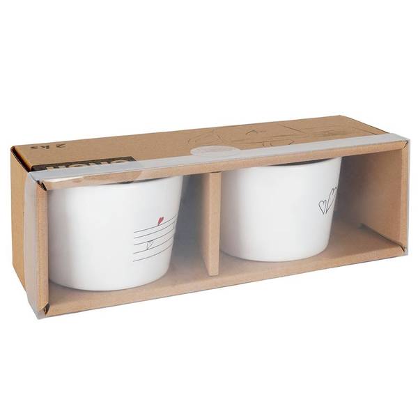 Becher 2er Set 128864 Weiß - Keramik - 9 x 6 x 12 cm