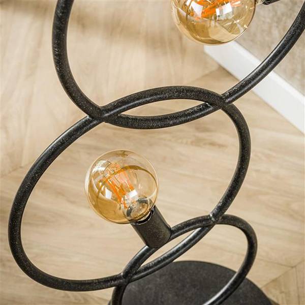 Stehleuchte LOOP Schwarz - Metall - 44 x 140 x 30 cm