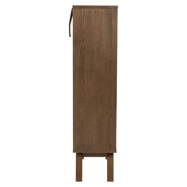 Vitrinenschrank A-Line Grau - Holz teilmassiv - 72 x 145 x 36 cm