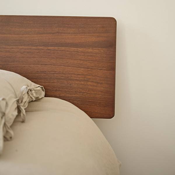 Bett mit Lattenrost VINTAGE Braun - Massivholz - 189 x 95 x 215 cm