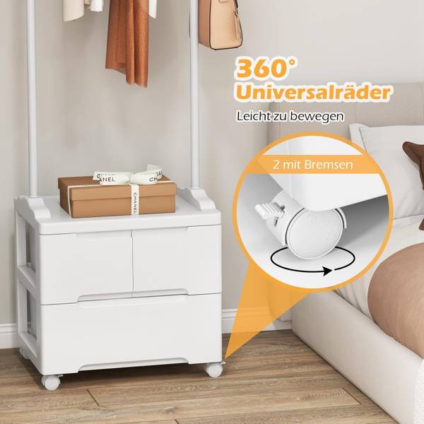 Kleiderständer VH33725ITDE Weiß - Kunststoff - 38 x 157 x 46 cm