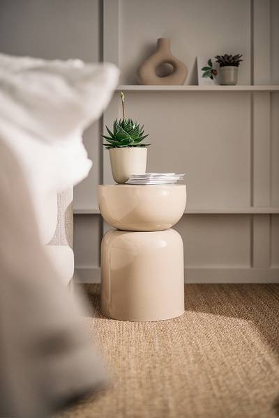 Beistelltisch Kvina Beige - Metall - 31 x 47 x 31 cm