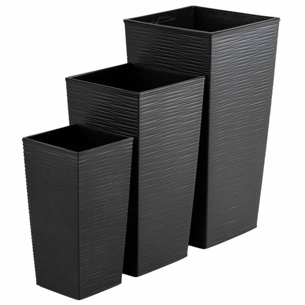 Blumentopf Porto 3er-Set Schwarz
