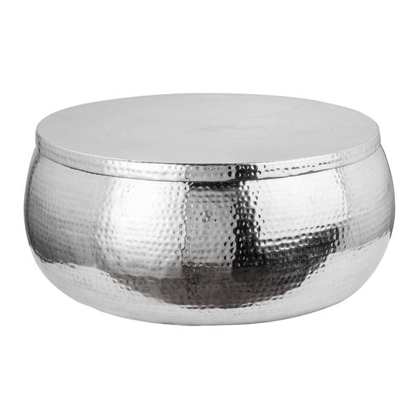 Couchtisch ORIENT STORAGE Silber - Metall - 70 x 30 x 70 cm