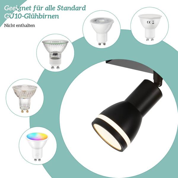 Plafonnier Oldenburg Noir - Métal - 20 x 16 x 20 cm