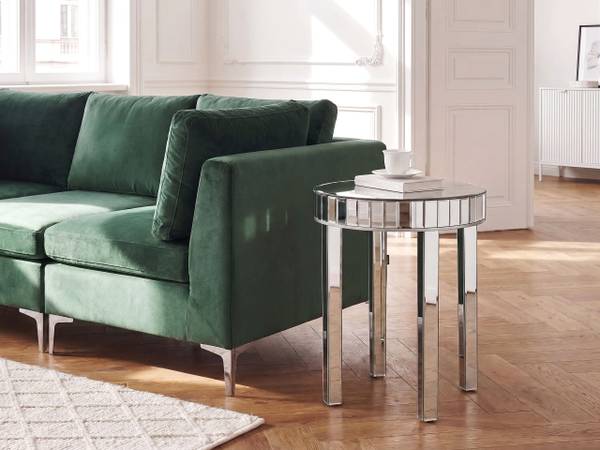 Beistelltisch RIMARDE Silber - Klarglas - 60 x 71 x 60 cm
