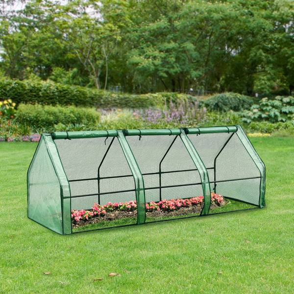 Mini Gewächshaus Höflein Grün - Stahl - Polyethylen - 240 x 90 x 90 cm