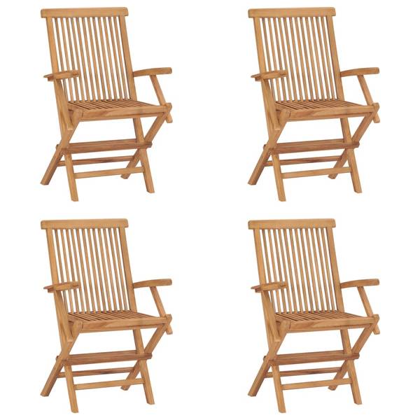 Gartenstühle 4er Set D5672 Braun - Massivholz - 62 x 90 x 56 cm
