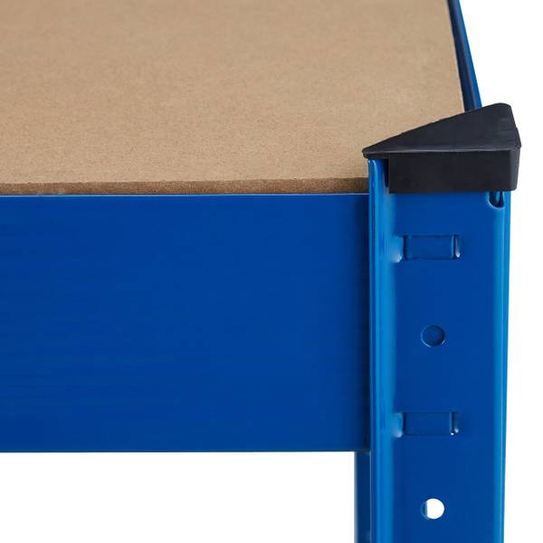 Établi 2 niveaux Bleu - Marron - Acier - 141 x 91 x 61 cm