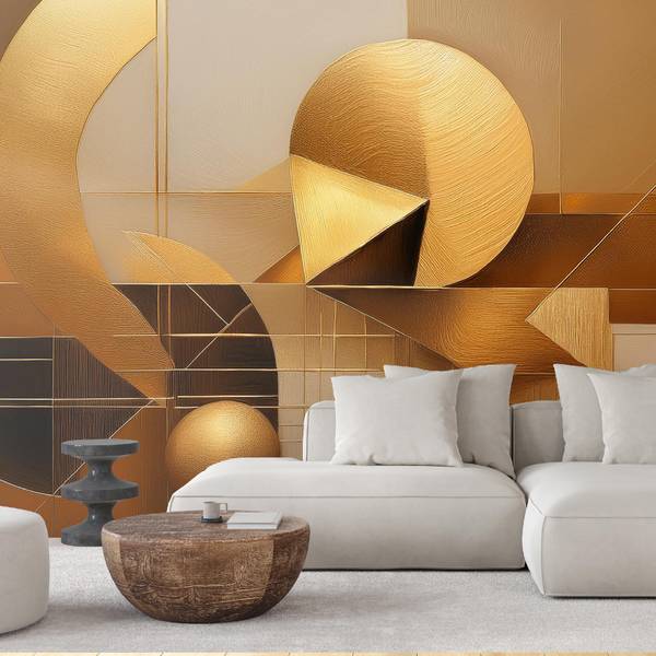 Fotobehang geometrische abstractie 3d 400 x 280 cm