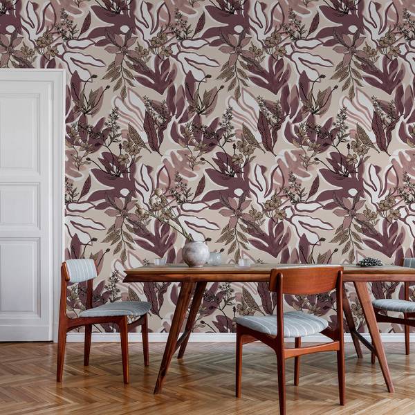 Panorama-Tapete  Aquatic Flowers Altrosa