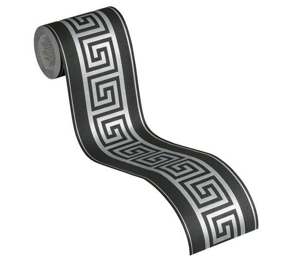 Bordüre 4325 selbstklebend Grafik Optik Schwarz - Fleece - 10 x 500 x 1 cm